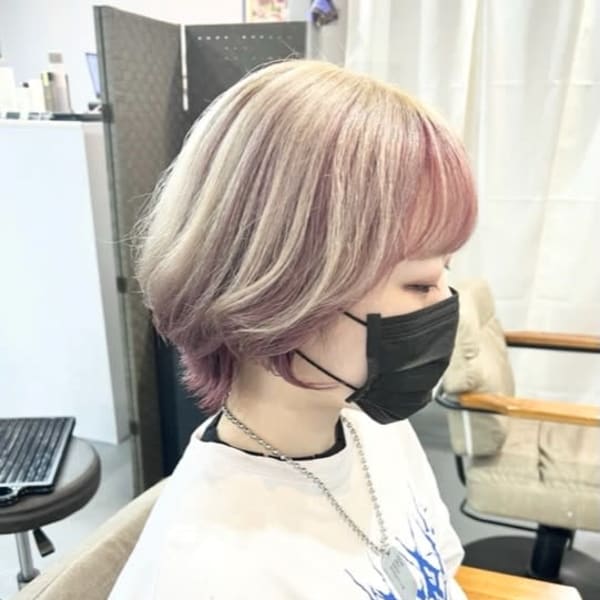 【大人気スタイル】ショートウルフ×インナーカラー