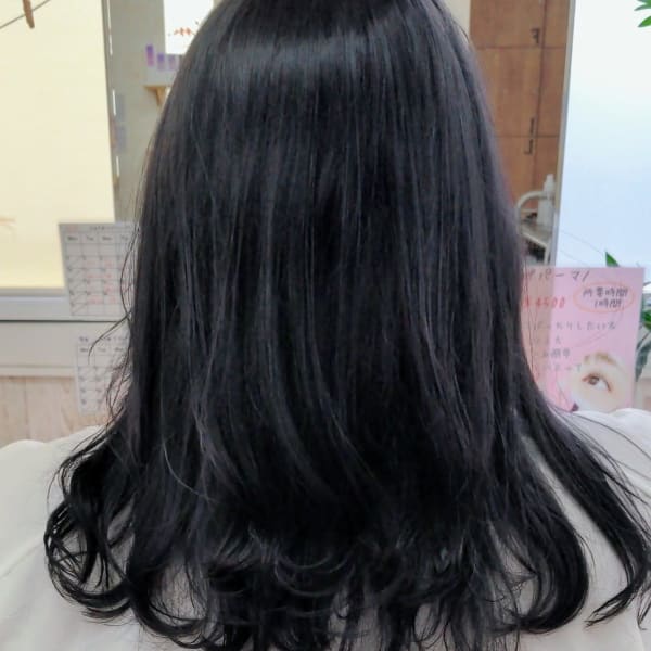 ブラックブルー（ブリーチ有り）|エイムヘアメイク 舟入店