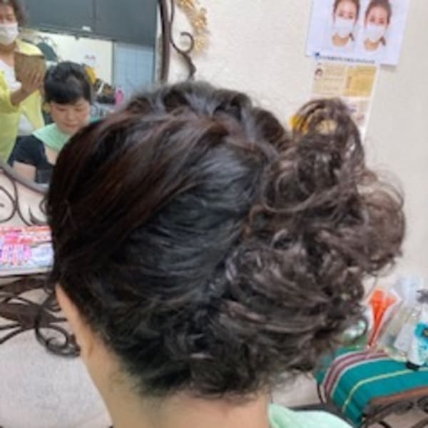 　着物　マダム　アップヘアー