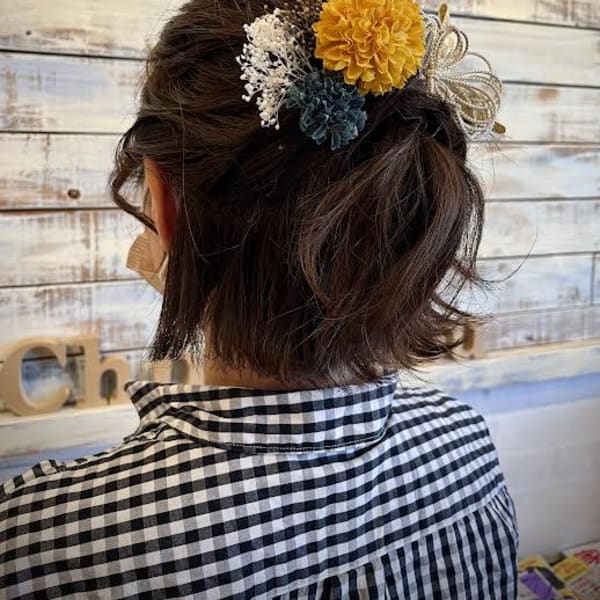 ボブのハーフアップ