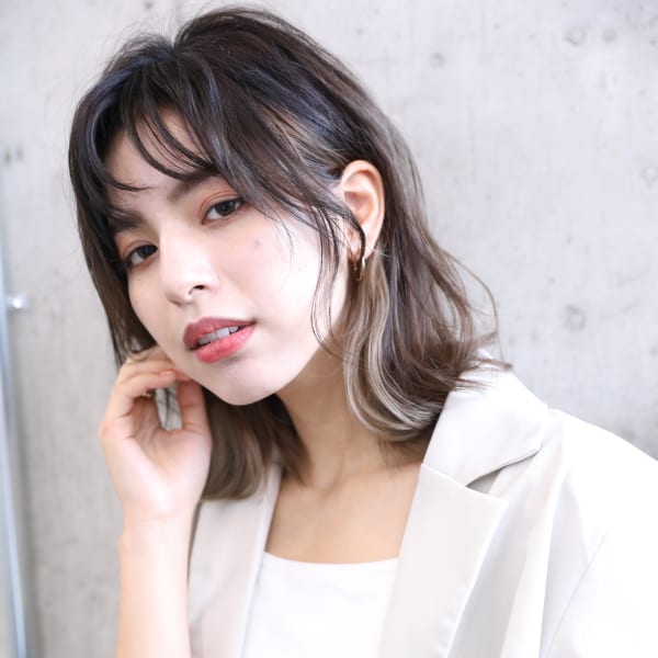 リラクシーボブ インナーカラー　グレージュカラー|Menon