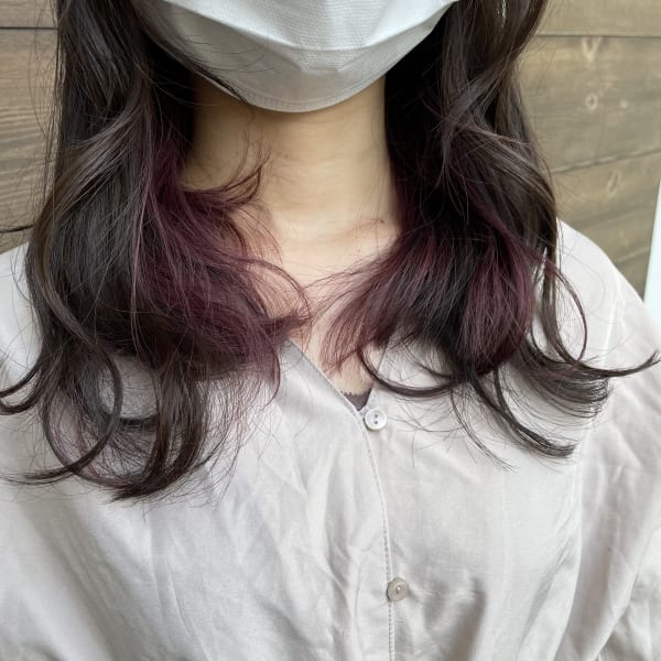 #インナーカラー　#パープル　#グレージュカラー　#秋カラー