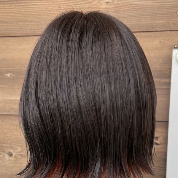 ＃外ハネ　＃インナーカラー　＃オレンジ　＃ボブ