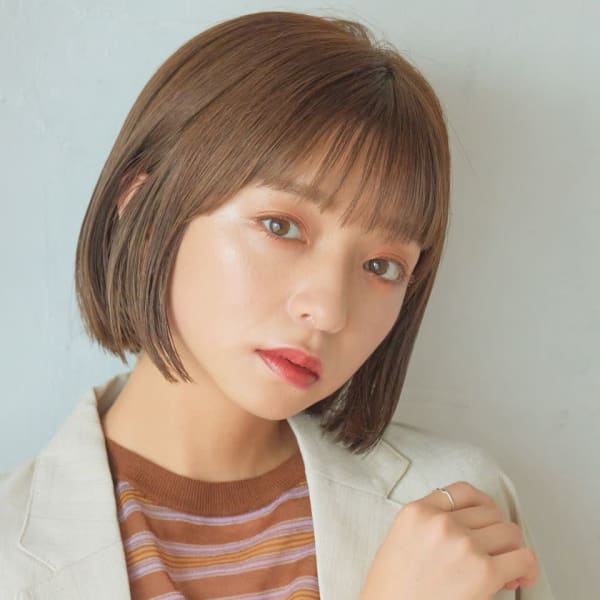 シアーバングの丸みボブ