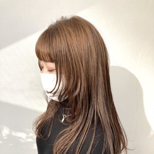 美髪/大人かわいい/こなれミディ/サンドベージュ