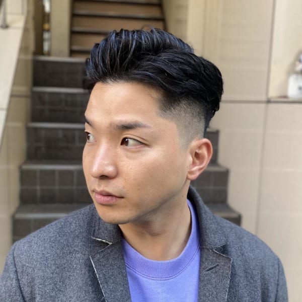 無造作ナチュラル1ヶ月前アイロンパーマ フェード風