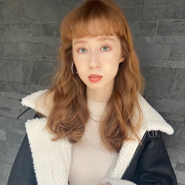 【山田】オレンジベージュ無造作カールショートバングy397|Maria by AFLOAT