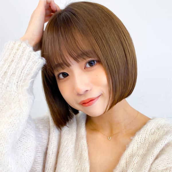 20代30代/切りっぱなしボブ/縮毛矯正/酸性ストレート/髪
