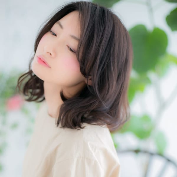 【浅草美容院HANARE】ダークグレージュのアンニュイヘアf