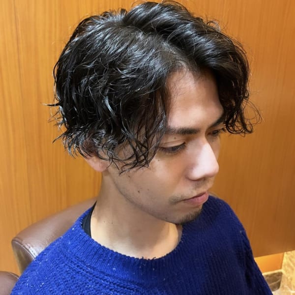 銀座 理容室 スパイラルパーマ BeforeAfter