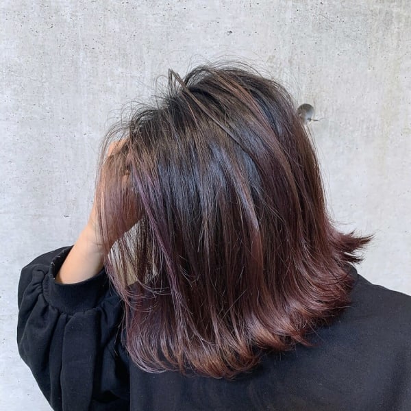 シアーピンク×バレイヤージュ