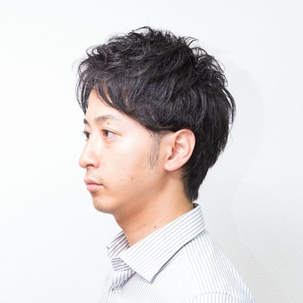 メンズ　ショート【 アップバング × 刈り上げ】