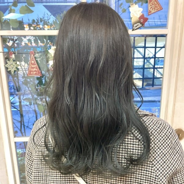 透明感ブルージュ大人可愛いセミロング30代40代梅ヶ丘美容室