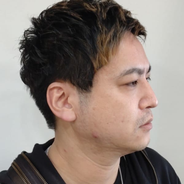 残留カラーを活かしたメンズショート|オーガニックサロン BOO-FOO-WOO