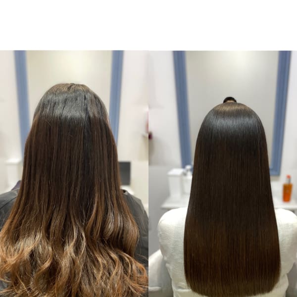 取れかけパーマから艶髪ストレート