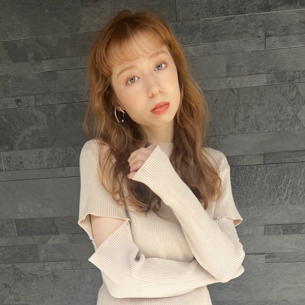 【山田】ショートバング無造作パーマオレンジベージュy400|Maria by AFLOAT