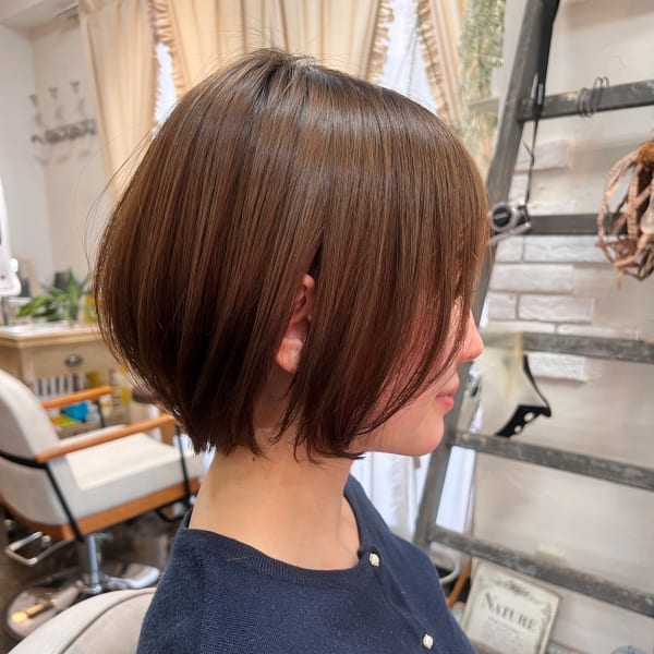 大人可愛い丸みショートボブ