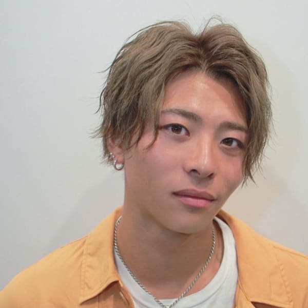 センターパート　×　波ウェーブ