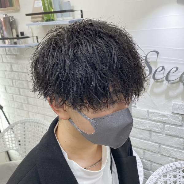 ツイストスパイラルパーマ波巻きスパイラルパーマメンズパーマ