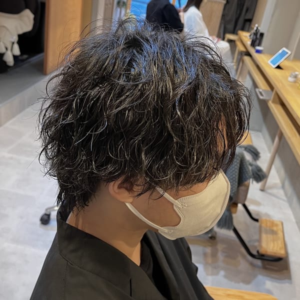 ウルフ×波巻きパーマ