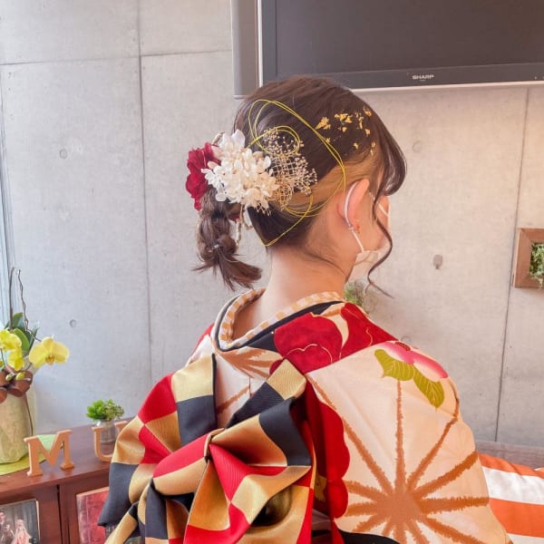 成人式玉ねぎアレンジ