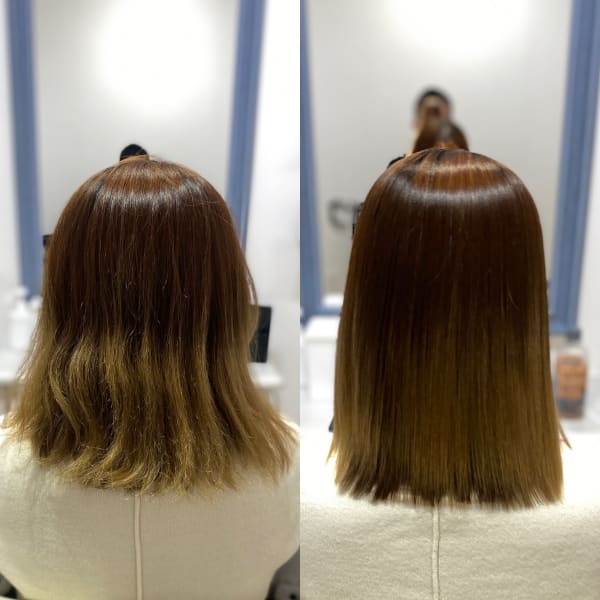 ブリーチ毛が広がる