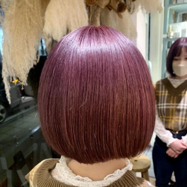 ブリーチカラーカシスピンクカラー