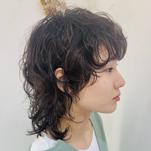 マッシュウルフパーマ