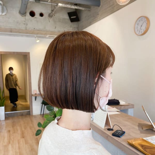 切りっぱなしボブ/こなれヘア/ミニボブ