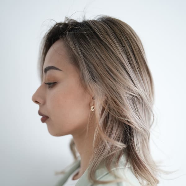 バレイヤージュ×ホワイト