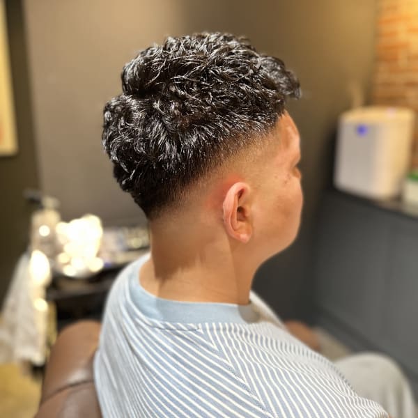 スキンフェード×パーマ