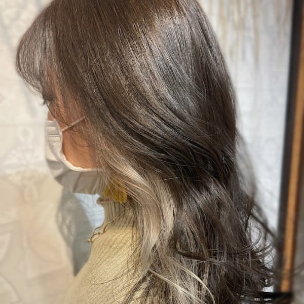 イヤリングカラー/グレージュ×ミルクティー