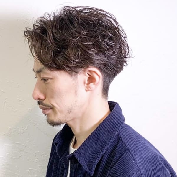 パーマでオールバックソフトツイス