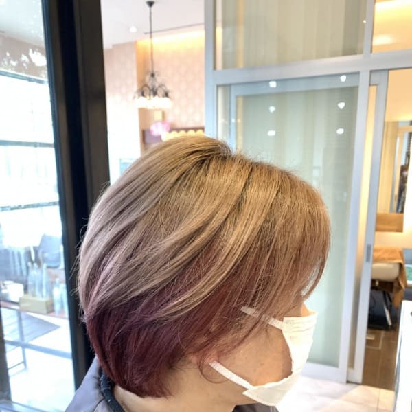 白髪ぼかしにアンブレラカラー