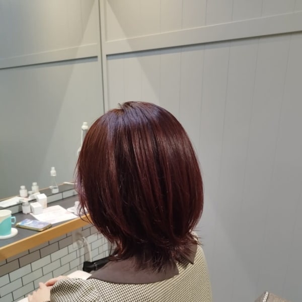 ワンレンボブ前下がりショート内巻きワンカール鎖骨ミディアム|N° deseo 吉祥寺