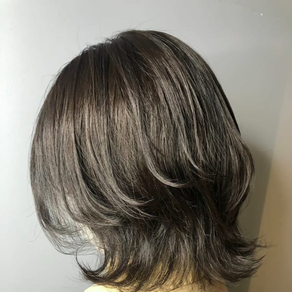 ワンレンボブ前下がりショート内巻きワンカール鎖骨ミディアム|N° deseo 吉祥寺