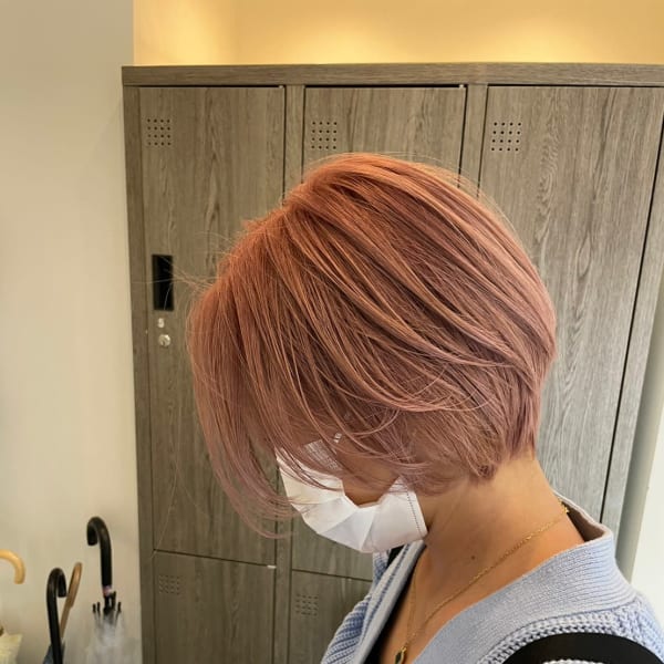 ワンレンボブ前下がりショート内巻きワンカール鎖骨ミディアム