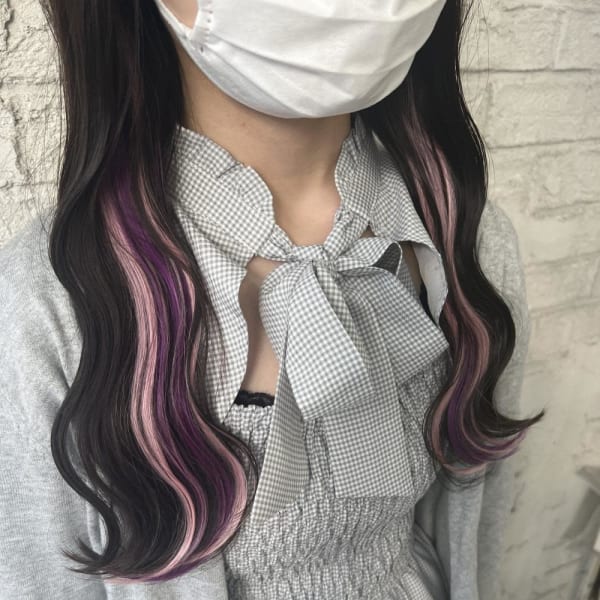 パープル×ペールピンク インナーエクステ学割U24池袋