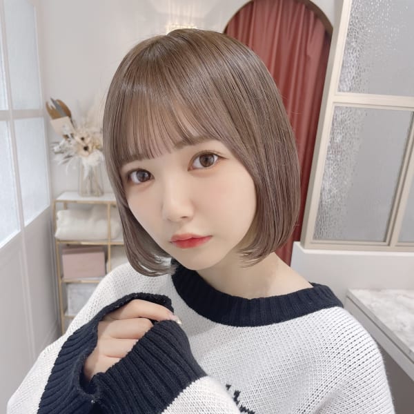 グレージュカラー/ボブウルフ/黒髪カタログ/ココアベージュ|LAND 原宿/表参道