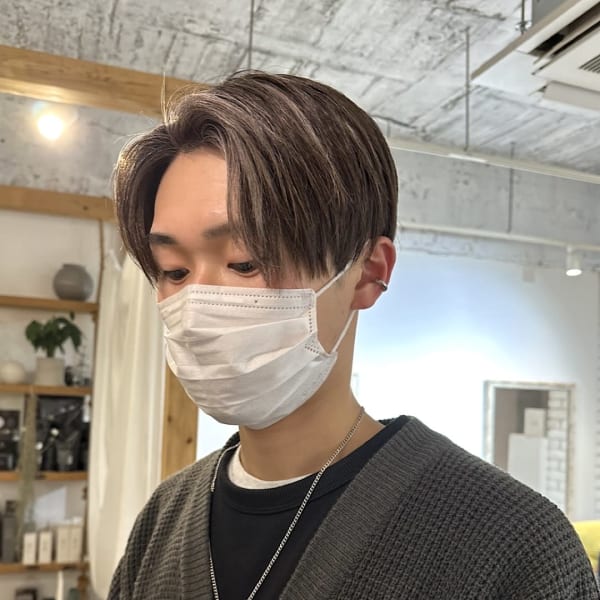 センターパート ホワイトメッシュ