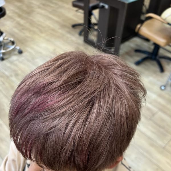 白髪を生かしたピンクベージュ【sonata 北千住】