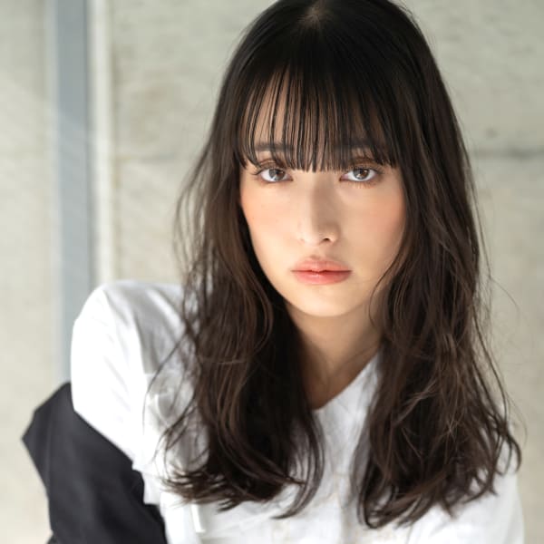 【emu井上信洋】黒髪デジタルパーマでフェミニンモードロング