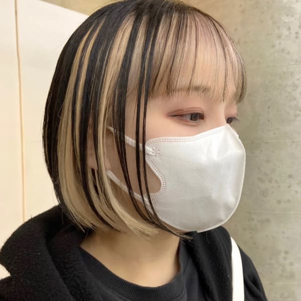 インナーカラー×ボブ