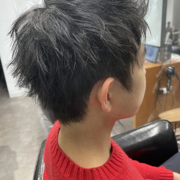 コンマヘア/アップバング/ツーブロック/パーマ/刈り上げ|shell吉祥寺【白髪ぼかし/ハイライト/髪質改善/縮毛矯正/ショート】