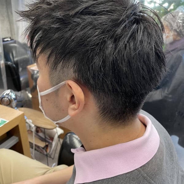 コンマヘア/アップバング/ツーブロック/パーマ/刈り上げ|shell吉祥寺【白髪ぼかし/ハイライト/髪質改善/縮毛矯正/ショート】