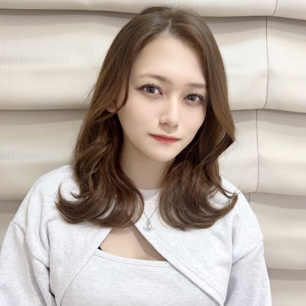 面長カバー/大人可愛い/韓国/前髪なし/くびれヘア