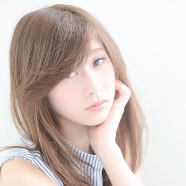 ロング/アッシュベージュ［池袋駅 髪質改善 弱酸性縮毛矯正］