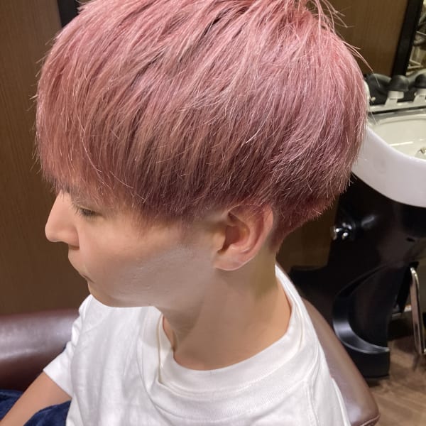 【ダブルカラー】ピンク|men's hair salon clarens