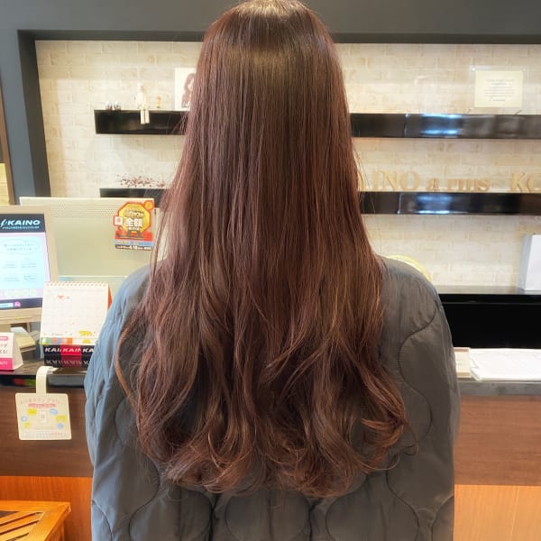 色持ち 優しめ ピンクブラウンヘアカラー