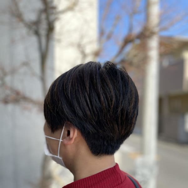 白髪ぼかしハイライトのハンサムショート